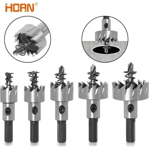 5PCs Core Drill Bit Hole Saw Set Alloy Carbide Cobalt Steel Cutter Stainless Steel Plate Iron Metal Cutting Kit Hole Saw Tool