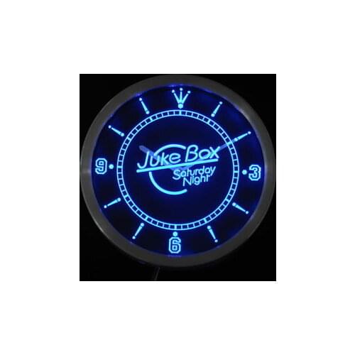 Nc0307 Juke Box Saturday Night Bar Pub Neon Light Signs LED Wall Clock
