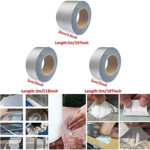 Newly Strong Aluminum Foil Butyl Rubber Tape Self Adhesive Waterproof for Roof Pipe Marine Repair Window Wall Adhesive