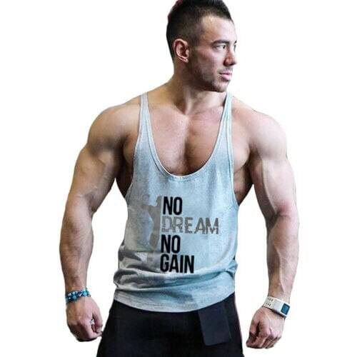 2019 New Men Gym Muscle Bodybuilding Sleeveless Shirt Hot Sale Tank Top Singlet Fitness Sport Print Vest gym clothing