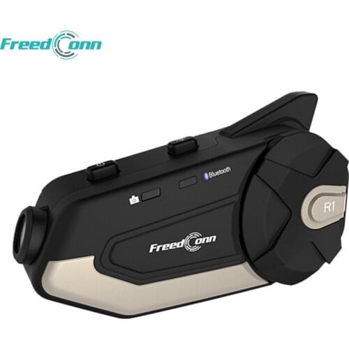 FreedConn R1 1080P HD Wifi R1 Motorcycle Intercom Helmet Bluetooth Headset Intercom Video capture Recorder Camera Intercom