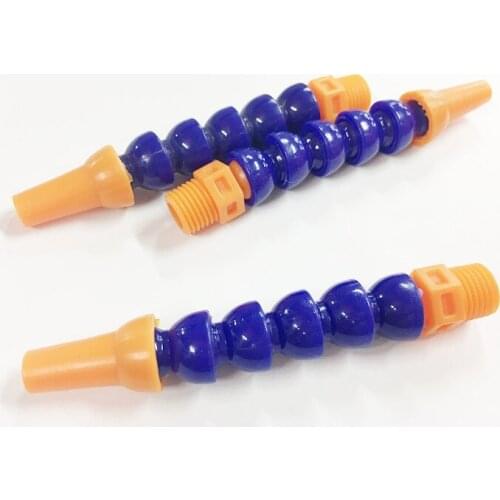 Plastic Flexible Water Oil Coolant Pipe Hose 1/4" Thread,100mm Long ,Round Nozzle