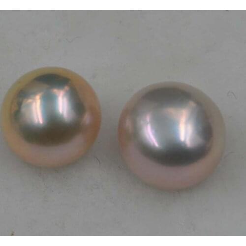 12mm similar natural color half drilled button freshwater pearl