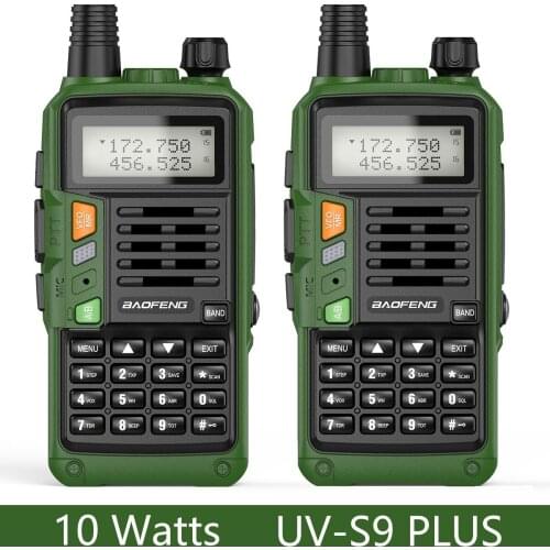 2PCS Baofeng UV-S9 Plus Walkie Talkie UHF VHF Dual Band 10W High Power Transceiver Upgraded Version of UV-5R Ham Two Way Radio