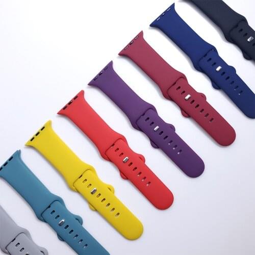 Sports Silicone Strap For iWatch 44mm 42mm 40mm 38mm Wristband Belt For Apple Watch Band Series 2 3 4 5 6 SE Bracelet Watchband