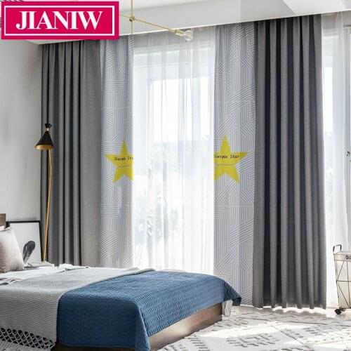 JIANIW Modern Style Stitching curtains Window Treatment Drapes Noise Blocking Blackout Curtains Blinds for Bedroom Living Room