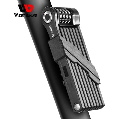 WEST BIKING Professional Anti Theft Lock Foldable Bicycle Chain Lock Anti-Cut Safety MTB Road Bike Motorcycle Electric Bike Lock