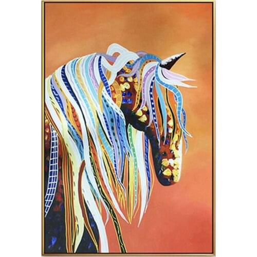 Hand-made modern horse oil painting modern living room lively wall decoration hand-painted horse canvas art painting frameless