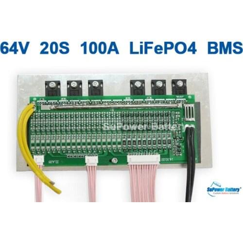 SuPower 20S 3.2Vx20 60V 64V 73V 72V 100A LiFePo4 LFP LFE Battery BMS Management System Balance PCB Chip Protection Circuit Board