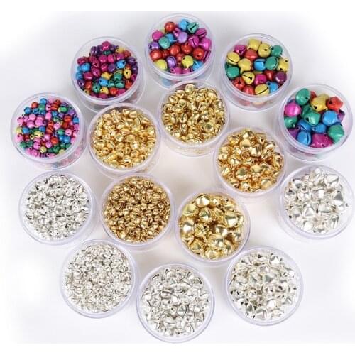 6mm/8mm/10mm/12mm/14mm 50-300Pcs Jingle Bells Iron Loose Beads Small For Festival Party Decoration/Christmas Tree Decorations