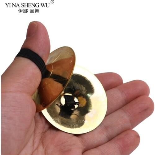 1 Pair (2pcs) Professional Women Belly Dance Accessories Copper Finger Cymbals Belly Dance Zills Egypt Tribal Belly Dance Props