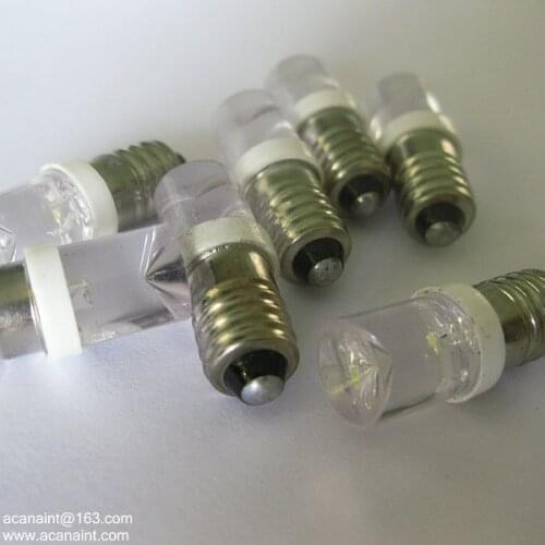 1pc 1led E10 screw port 12V small bulb LED screw thread small bulb light bead micro signal light white light