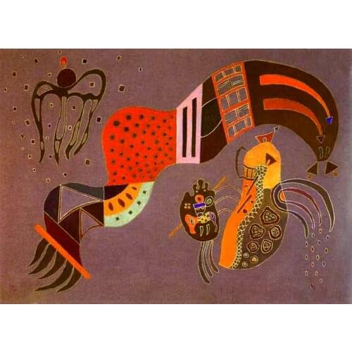 100% handmade abstract Oil Painting reproduction on linen canvas,Tempered Elan 1944 by Wassily Kandinsky,Museum Quality