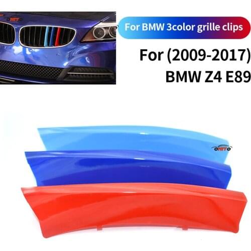 3 colors Front Racing Grille Clips Coves Car Styling For BMW Z4 E89 2009-2017 Decoration Trim Stripe Decal Sticker ABS Accessory