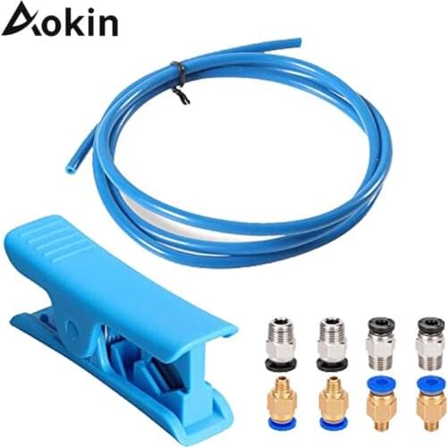 4pcs PC4-M6 Fittings + 4pcs PC4-M10 Male Straight Pneumatic PTFE Tube Push Fitting Connector for 3D Printer 1.75mm Filament