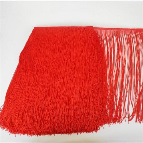 5yards /lot Long Red Lace Fringe Trim Tassel Fringe Trimming For DIY Latin Dress Stage Clothes Accessories 50CM Wide Lace Ribbon
