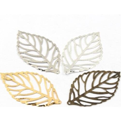 50pcs Metal Iron Leaf Leaf Shape Pendant Handmade Earring Headwear Accessories Curtain Decoration Pendant Bookmark