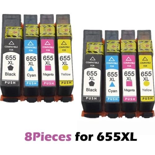 8Pcs Compatible Ink Cartridge for HP 655 for HP655 655XL for HP deskjet 3525 5525 4615 4625 4525 6520 6525 6625 Printers