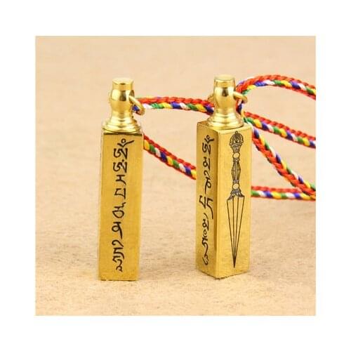 Stainless Steel Can Open Buddhism Faith Jewelry Sanskrit Mantra Stupas Amulet Square Pendant Necklace For Ash Urn Jar Jewelry