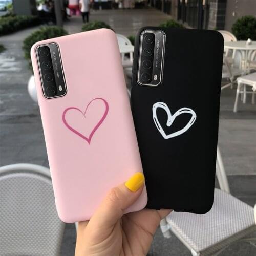 For Huawei P Smart 2021 Case Silicone Soft TPU Fundas Cute Love Heart Cover Cases For Huawei Psmart 2021 Shockproof Coque Bumper