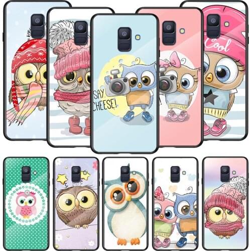 Tempered Glass Cover Cute Owl Lover For Samsung Galaxy A91 A81 A72 A71 A52 A51 A41 A31 A21S A21 EU A11 A01 Phone Case