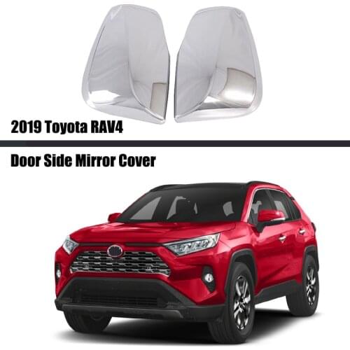 For Toyota RAV4 2019 2020 2021 ABS Car Accessories Styling Moulding Side Door Rearview Mirror Protector Cover Trim 2pcs