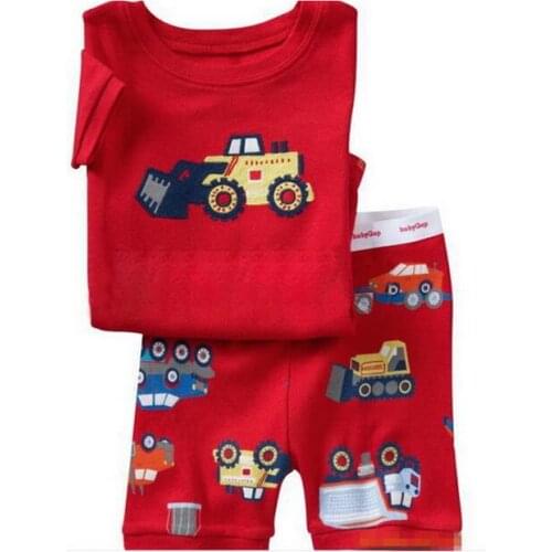 Housewear Casual Sports Short Sleeve Tops Shorts 2PCS Kids Baby Pajamas Set Boy Girls Cotton Pijamas set Sleepwear Underwear