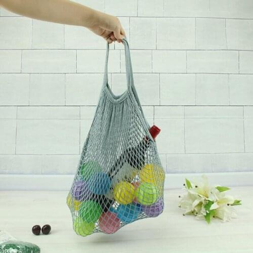 Eco-friendly Fashion Shopping Net Bag Reusable Fruit Shopping String Grocery Shopper Cotton Tote Mesh Woven Net Bag