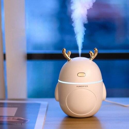 ELOOLE 320ML Mini USB Cute Deer Humidifier Ultrasonic Aroma Oil Essential Diffuser LED Light Mist Maker For Home Car Desktop
