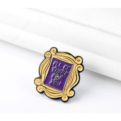 Enamel Friends Pin Monicas Apartment Door Brooches For Shirt Lapel Bag Old-School Badge Fun Jewelry Friendship Gift