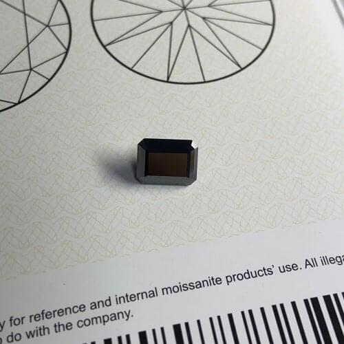 Classical 6*8mm Darkly Black Stone Wholesale Lab Grown Loose Moissanite Diamond Emerald Cut