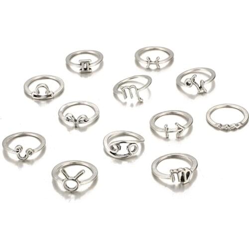 Bohemian Women Rings Anise Star Crown Cross Snake Geometry Crystal Joint Gold Ring Set Personality Lady Wedding Jewelry Gift Hot