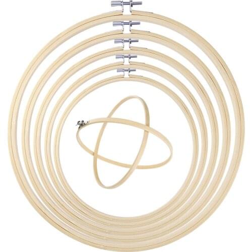15-26cm Round Embroidery Hoop Loop Bamboo Cross Stitch Adjustable Handmade Crafts Tool Beginner Embroidery Circle Sewing Kit