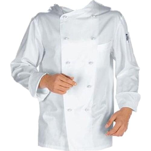 Jacket coat chef chef cotton white tiny buttons classic football jersey xs to xxl