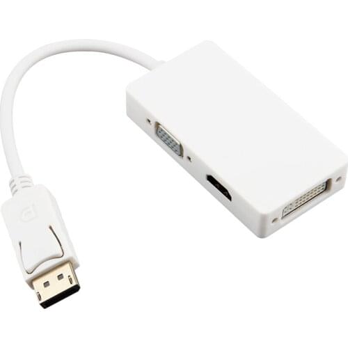 Mini DP DisplayPort Thunderbolt to HDMI DVI VGA Display Port 3 in 1 Adapter Support 1080P for MacBook Projector Display 5pcs/lot