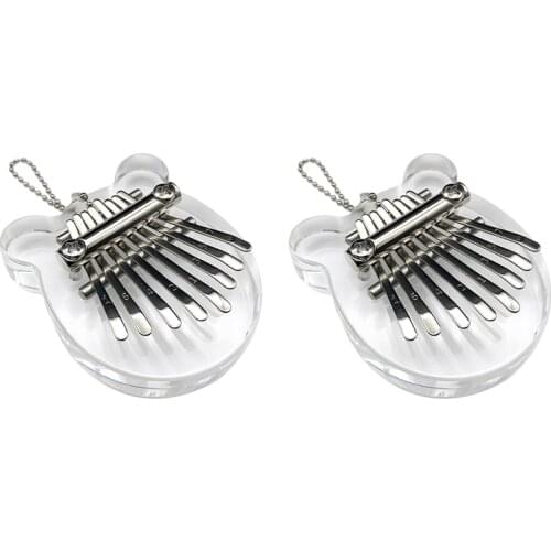 2Pcs 8 Keys Mini Kalimbathumb Piano Crystal Kalimba Acrylic Finger Piano Musical Instrument For Kids Adult Beginners