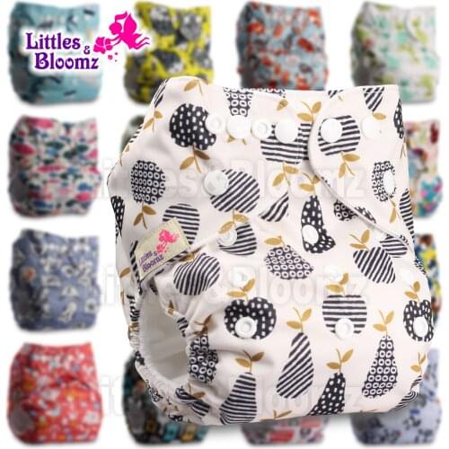 [Littles&Bloomz]Baby Washable Cloth Nappy Reusable Pocket Diaper Inserts Available Suit 0-3 Years 3-15kg One Size Cover