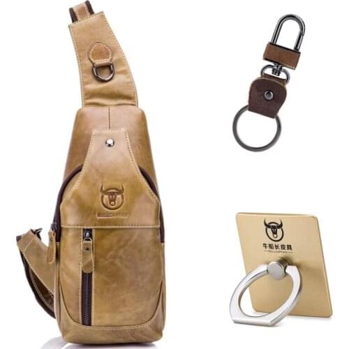 TopFight 2021 Men Leather Fashion Crossbody Bag Theftproof Shoulder Bags Chest Waist Pack Male Waterproof Short Trip Chest Bags