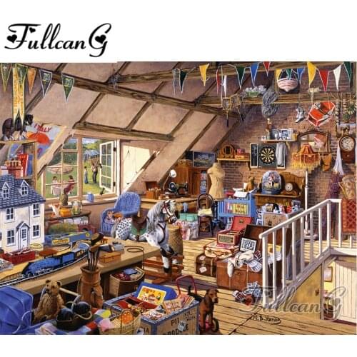 FULLCANG full square/round drill 5d diy diamond painting "lovely home landscape" rhinestone embroidery kits arts decor FC184