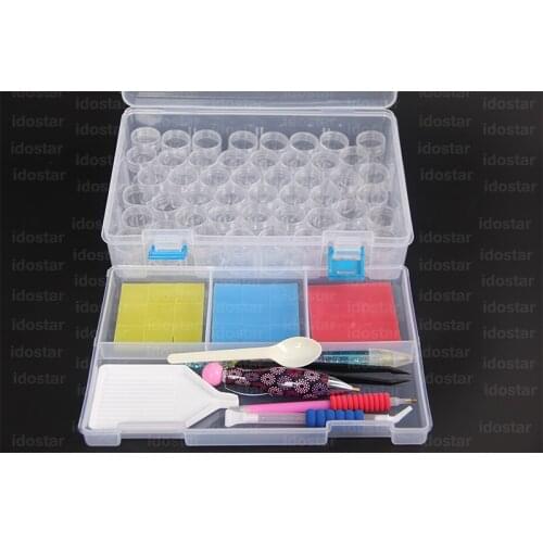 New Arrival 5D Diamond Painting Embroidery Accessories Tools Kits Resin Drills Storge Box 48pcs Stones Container Bottles