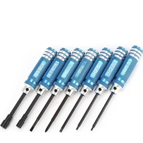 7Pcs Straight Cross 1.5 2.0 2.5mm Hex Screwdriver 4.0 5.5mm Sleeve Tools Nut Wrench Kit For RC Helicopter Car Aircraft Drone