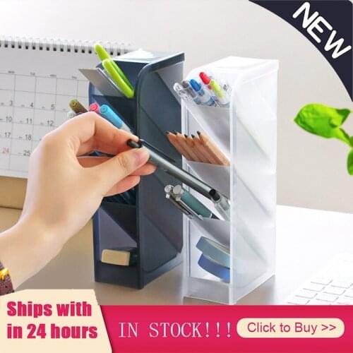 Desk Organizer For Pens Storage Brush Stand Desk Pencil Holder For School Supplies Kawaii Stationery & Office Makeup Storage Box