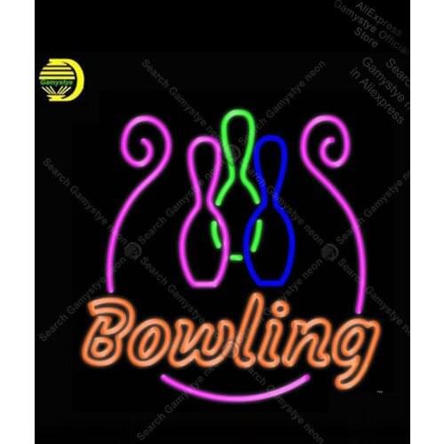 Neon Sign for Bowling With Bowl neon bulb Sign Decor Game Neon lights Sign glass Enseign Lumineuse Bar Neon Window Lights beer