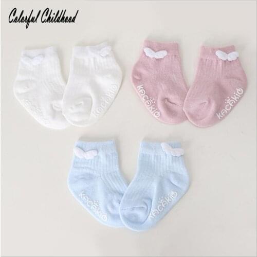 0-24m Thin Baby boy/girls Socks For Children Kids angel wing design anti-slip socks children leg warmer