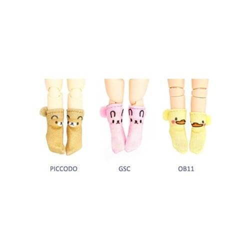 OB11 doll sock size fashion cute cartoon matching print socks new yellow pink brown universal socks for men and women