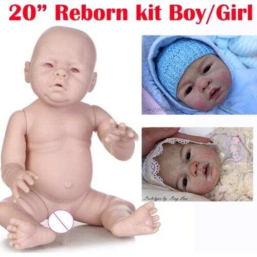 NPK New 20Inch Full Silicone Vinyl Reborn Doll Kit Good Quality boy girl Doll mould Accessories DIY bebe Reborn Toys