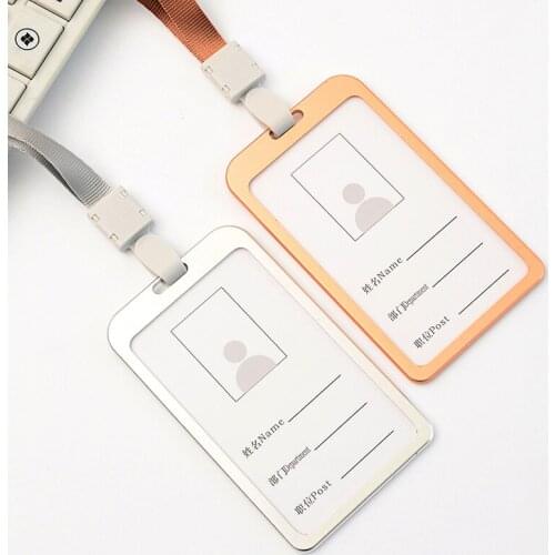 New Aluminium Alloy ID Card Badge Holders Bank Credit Card Bus Cards Case Cover Holders Office School Stationery High Quality
