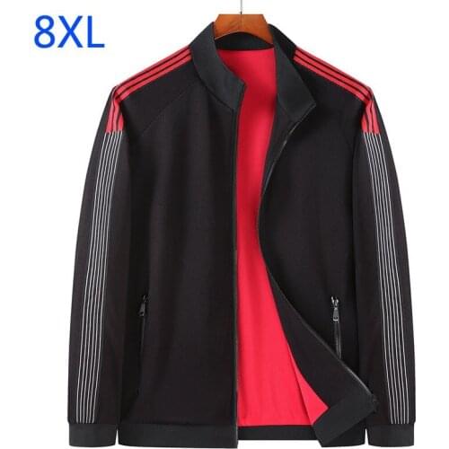 New Arrival Super Large Autumn Young Men Stand Collar Knitted Jacket Fashion Casual Coat Plus Size XL 2XL 3XL4XL 5XL 6XL 7XL 8XL