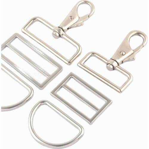 40/50mm Silver Metal Swivel Claw Clasp,Dog Collar Hardware Adjuster Backpack Buckle Webbing Purse Hardware D Ring Strap Slide
