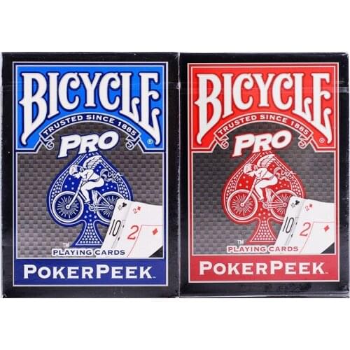 Bicycle Pro Poker Peek Playing Cards Blue/Red USPCC Deck Poker Size Magic Card Games Magic Tricks Props for Magician